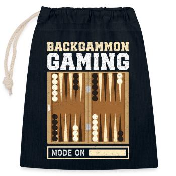 Backgammon Board Game Backgammon Player Gift - Closable cotton gift bag (25x30cm) - navy - Front