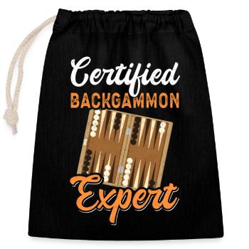 Backgammon Play Backgammon Board Game Gift - Closable cotton gift bag (25x30cm) - black - Front