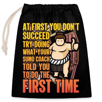 Citation amusante de sumo - Sac cadeau en coton avec cordon (25 x 30 cm) - noir - Devant