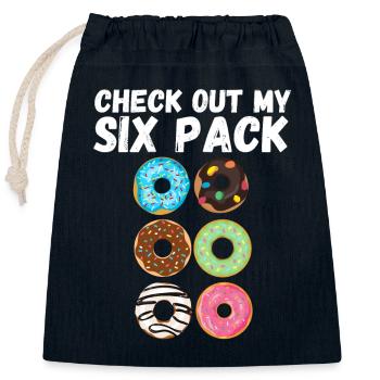 Donut Six Pack Lecker Bäcker Backen Sport Lustig - Verschließbarer Geschenkbeutel aus Baumwolle (25x30cm) - Navy - Vorne