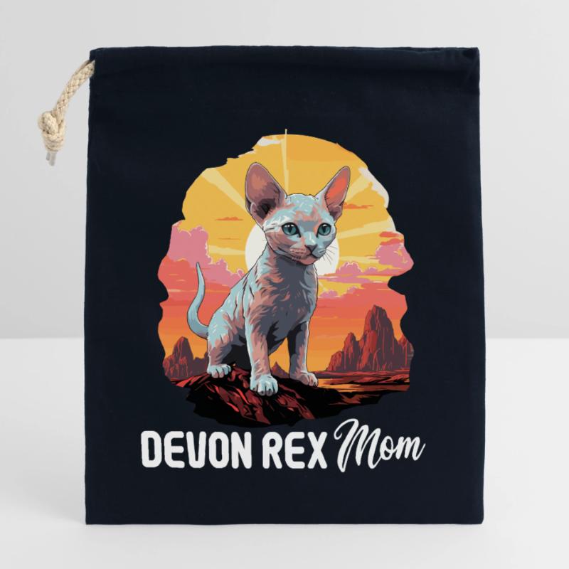Chaton Devon Rex Chat Devon Rex Sac cadeau en coton avec cordon (25 x 30 cm)