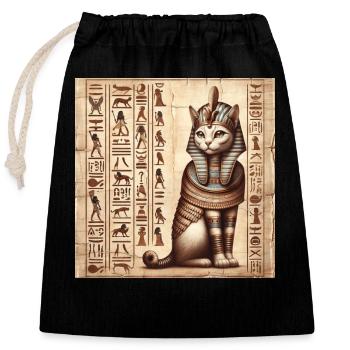 Pharaoh Papyrus Scroll Retro Desert - Closable cotton gift bag (25x30cm) - black - Front