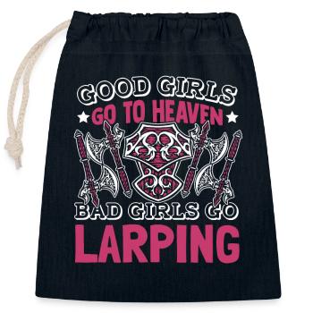 Bad Girls Go GN GN Armure Armes - Sac cadeau en coton avec cordon (25 x 30 cm) - bleu marine - Devant