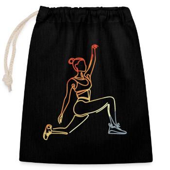 Croquis de femme de remise en forme - Sac cadeau en coton avec cordon (25 x 30 cm) - noir - Devant
