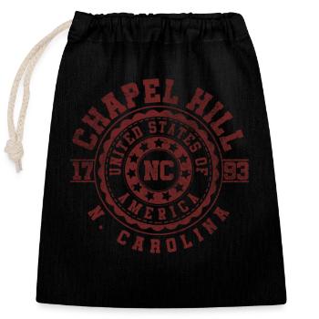 Chapel Hill, NC | North Carolina Travel Gift - Closable cotton gift bag (25x30cm) - black - Front