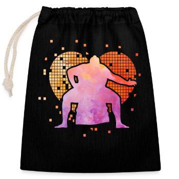 Sumo - Verschließbarer Geschenkbeutel aus Baumwolle (25x30cm) - Schwarz - Vorne