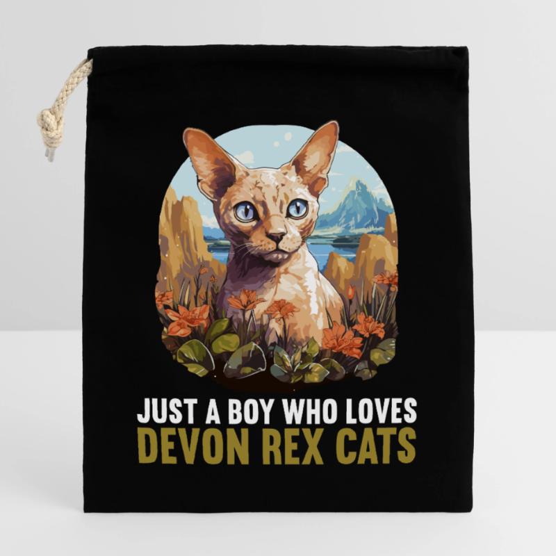 Devon Rex Kätzchen Devon Rex Katze Verschließbarer Geschenkbeutel aus Baumwolle (25x30cm)