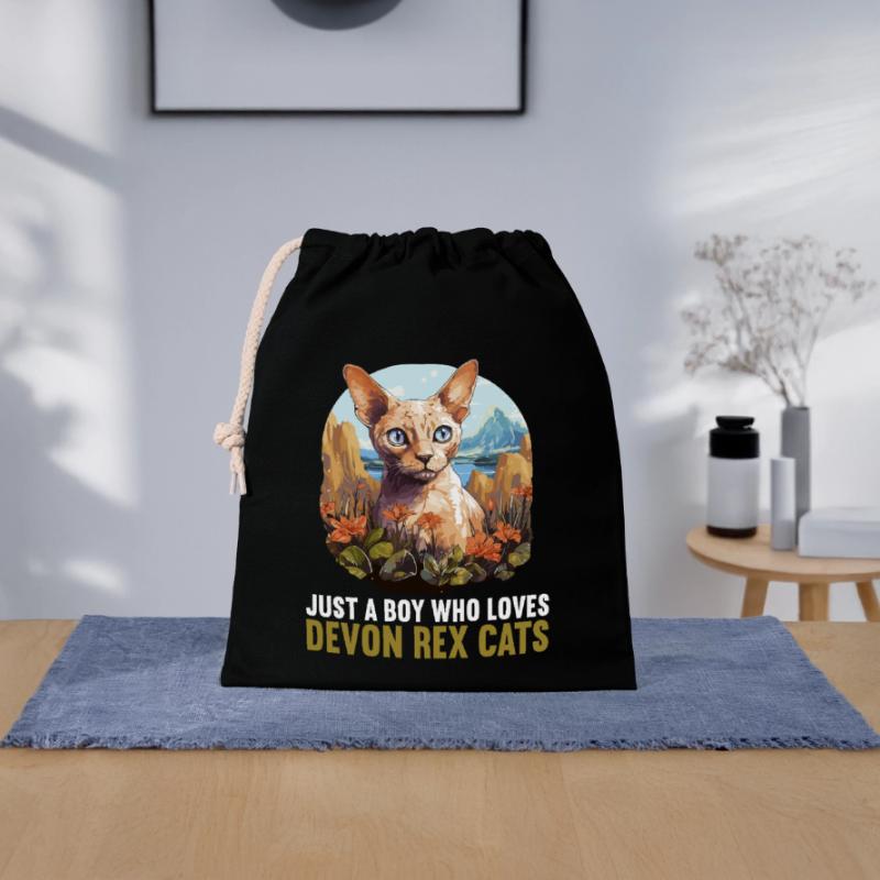 Devon Rex Kätzchen Devon Rex Katze Verschließbarer Geschenkbeutel aus Baumwolle (25x30cm)