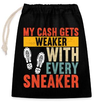 Sneakerhead Sneaker Collector - Closable cotton gift bag (25x30cm) - black - Front