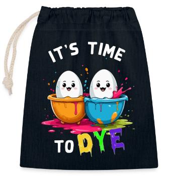 Funny Eggs Dyeing Colors for Easter Artist - Closable cotton gift bag (25x30cm) - navy - Front