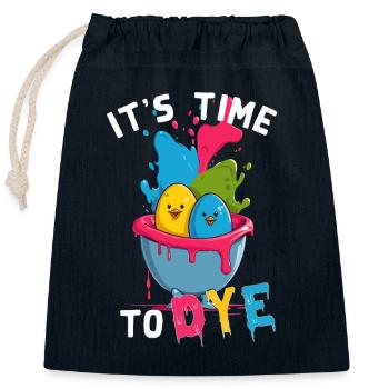 Funny Saying Colorful Egg Colors for Easter Artist - Closable cotton gift bag (25x30cm) - navy - Front