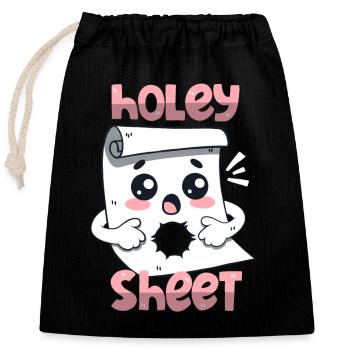 Feuille de Holey - Sac cadeau en coton avec cordon (25 x 30 cm) - noir - Devant