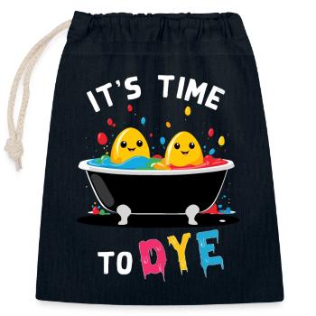 Funny Egg Dyeing Colors for Easter Artist - Closable cotton gift bag (25x30cm) - navy - Front