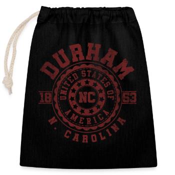 Durham, Caroline du Nord | Cadeau de voyage en Caroline du Nord - Sac cadeau en coton avec cordon (25 x 30 cm) - noir - Devant