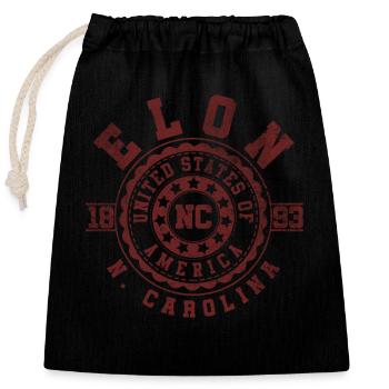 Elon NC | North Carolina Reise Geschenk - Verschließbarer Geschenkbeutel aus Baumwolle (25x30cm) - Schwarz - Vorne