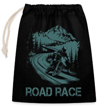Motorcycle Motocross Motorsport Road Race - Closable cotton gift bag (25x30cm) - black - Front