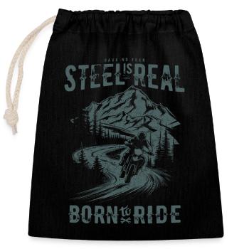 Motorcycle Motocross Motorsport Born to Ride - Closable cotton gift bag (25x30cm) - black - Front