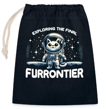 Katze Astronaut Astronomie Äußeres Sonnensystem - Verschließbarer Geschenkbeutel aus Baumwolle (25x30cm) - Navy - Vorne