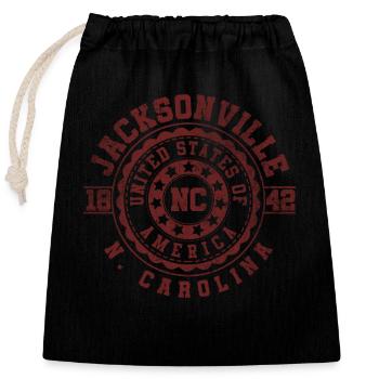 Jacksonville NC | North Carolina Reise Geschenk - Verschließbarer Geschenkbeutel aus Baumwolle (25x30cm) - Schwarz - Vorne