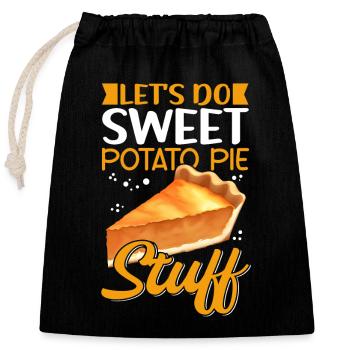 Tarte aux patates douces boulanger cadeau - Sac cadeau en coton avec cordon (25 x 30 cm) - noir - Devant