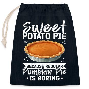 Sweet Potato Pie Lover Gift - Closable cotton gift bag (25x30cm) - navy - Front