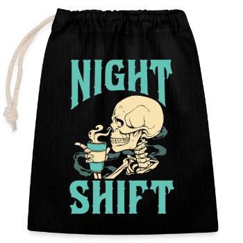 Infirmière de nuit - Sac cadeau en coton avec cordon (25 x 30 cm) - noir - Devant