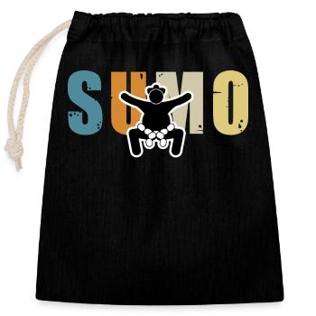 Sumo - Verschließbarer Geschenkbeutel aus Baumwolle (25x30cm) - Schwarz - Vorne