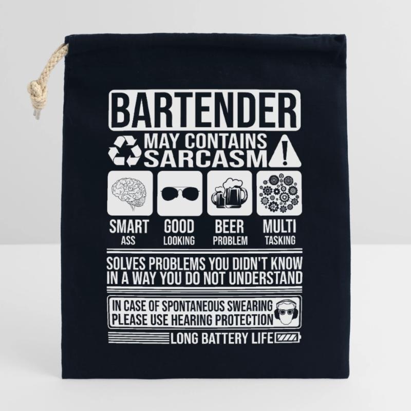 Bartender Sarcasm funny Gift Bartender Closable cotton gift bag (25x30cm)