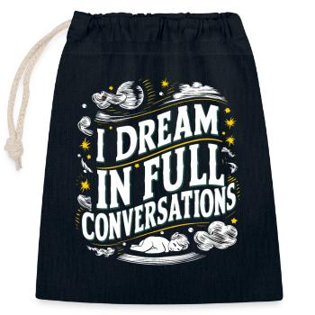 Speaking in Sleep, Somniloquy, Speaking in Sleep - Closable cotton gift bag (25x30cm) - navy - Front