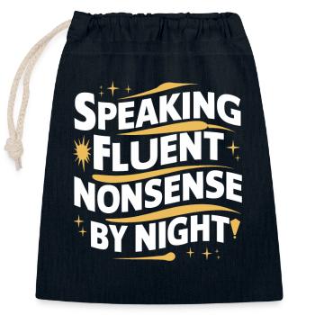 Speaking in Sleep, Somniloquy, Speaking in Sleep - Closable cotton gift bag (25x30cm) - navy - Front