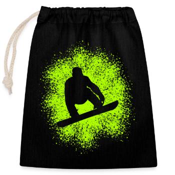 Amateurs de snowboard sports d’hiver - Sac cadeau en coton avec cordon (25 x 30 cm) - noir - Devant