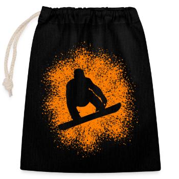 Amateurs de snowboard sports d’hiver - Sac cadeau en coton avec cordon (25 x 30 cm) - noir - Devant
