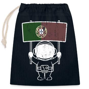 Portugal Heimat Abstammung Flagge National - Verschließbarer Geschenkbeutel aus Baumwolle (25x30cm) - Navy - Vorne