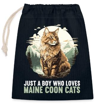 Maine Coon Chaton Maine Coon Chat - Sac cadeau en coton avec cordon (25 x 30 cm) - bleu marine - Devant