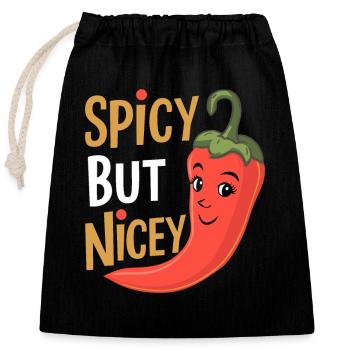 Liebhaber Scharfer Speisen, Chili Peppers Chef - Verschließbarer Geschenkbeutel aus Baumwolle (25x30cm) - Schwarz - Vorne