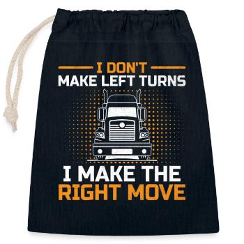 Trucker Driving Dad Trucker Father Truck Driver - Closable cotton gift bag (25x30cm) - navy - Front