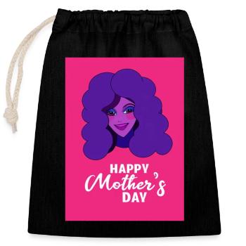 Pop Mother's Day: Pink & Purple Tribute - Closable cotton gift bag (25x30cm) - black - Front