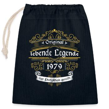 1979 Geburtstag lebende Legende zur perfektion - Verschließbarer Geschenkbeutel aus Baumwolle (25x30cm) - Navy - Vorne