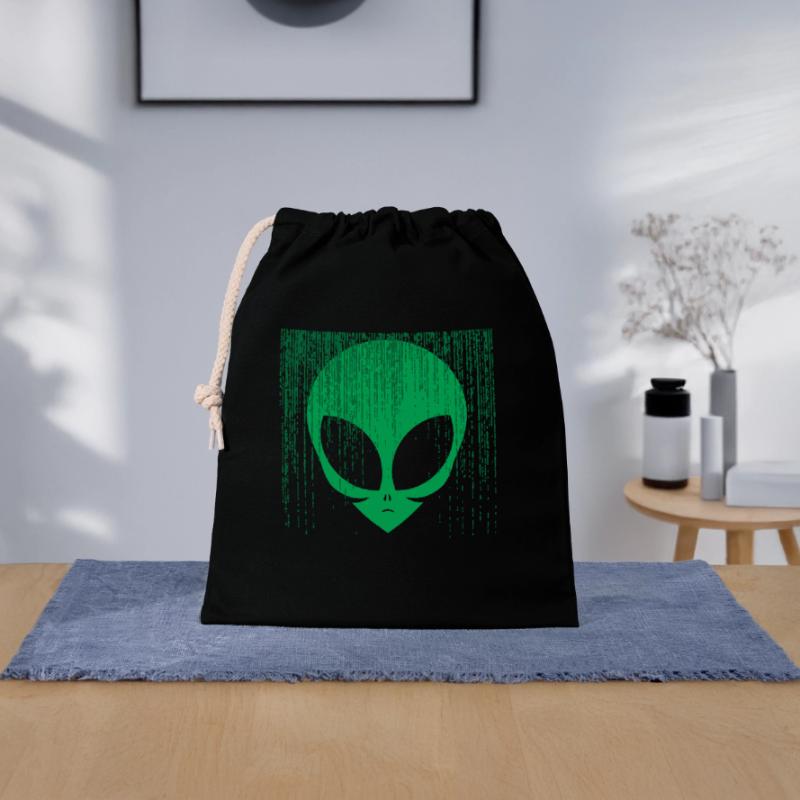 Algorithmes extraterrestres Codes Effet Alien Pun Sac cadeau en coton avec cordon (25 x 30 cm)