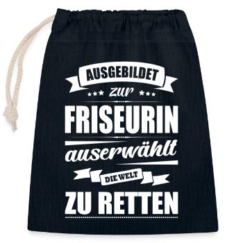 Ausgebildet Zur Friseurin Abschluss Bestanden - Verschließbarer Geschenkbeutel aus Baumwolle (25x30cm) - Navy - Vorne
