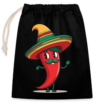 Aesthetic Chili Pepper Chili Streetwear Hot - Closable cotton gift bag (25x30cm) - black - Front