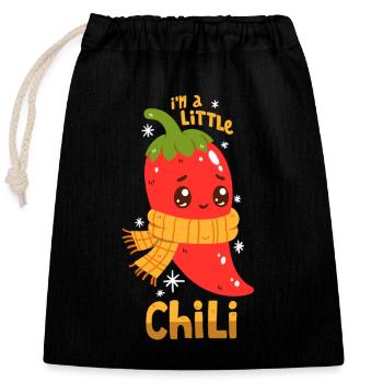 Chili pun - Closable cotton gift bag (25x30cm) - black - Front
