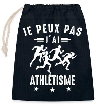 Ich kann nicht Ich Leichtathletik Athlet Läufer Lustig - Verschließbarer Geschenkbeutel aus Baumwolle (25x30cm) - Navy - Vorne