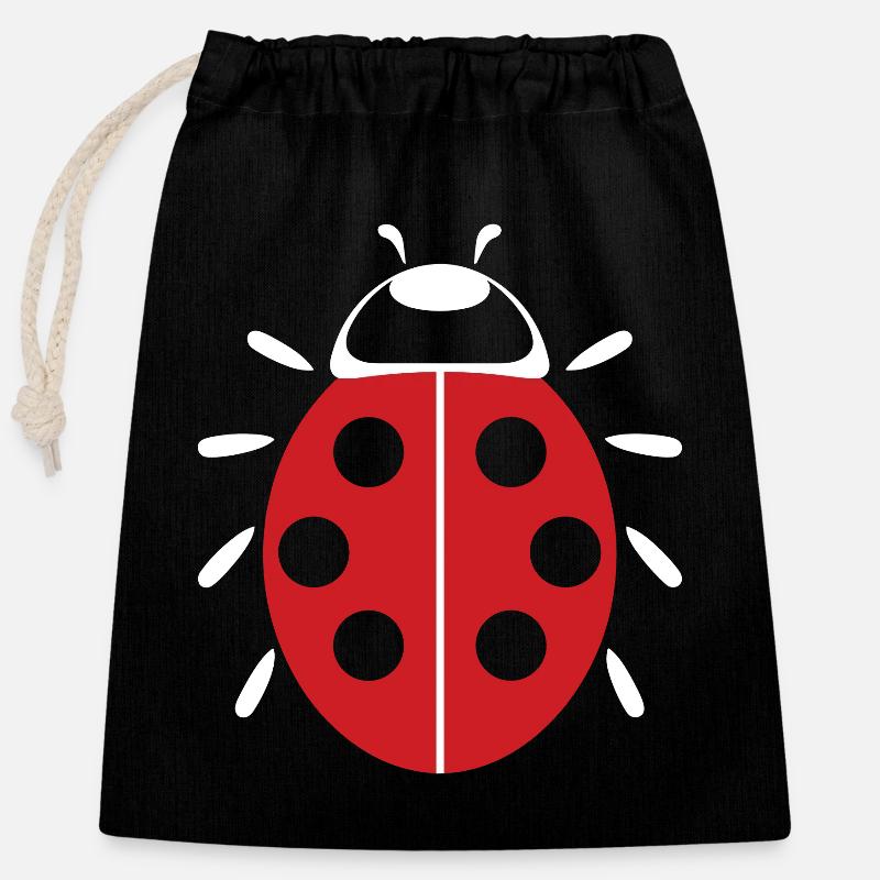 Coccinelle - Sac cadeau en coton avec cordon (25 x 30 cm) - noir