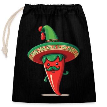 Aesthetic Chili Pepper Chili Streetwear Hot - Closable cotton gift bag (25x30cm) - black - Front
