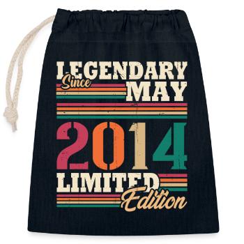 Vintage 2014 Mai Cadeau Anniversaire Rétro - Sac cadeau en coton avec cordon (25 x 30 cm) - bleu marine - Devant