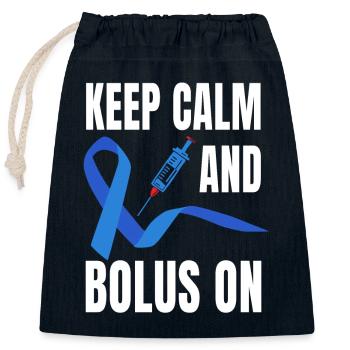 Diabetes Awareness Insulin Therapy - Closable cotton gift bag (25x30cm) - navy - Front