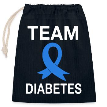 Team Diabetes - Closable cotton gift bag (25x30cm) - navy - Front
