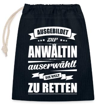 Ausgebildet Zur Anwältin Abschluss Bestanden - Verschließbarer Geschenkbeutel aus Baumwolle (25x30cm) - Navy - Vorne