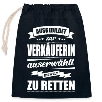 Ausgebildet Zur Verkäuferin Abschluss Bestanden - Verschließbarer Geschenkbeutel aus Baumwolle (25x30cm) - Navy - Vorne